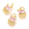 Brass Micro Pave Cubic Zirconia Charms KK-I683-06-2