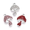 Rack Plating Alloy Rhinestone Pendants PALLOY-T091-26M-P-1