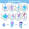 22Pcs 11 Styles Stainless Steel Etched Metal Embellishments Pendants STAS-HS0001-52-2