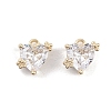 Brass Micro Pave Clear Cubic Zirconia Pendants X-KK-K351-45B-G-1