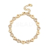 Brass Micro Pave Cubic Zirconia Link Bracelets for Women BJEW-U013-01G-06-1