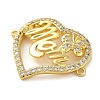 Brass Micro Pave Clear Cubic Zirconia Mama Connector Charms FIND-Z041-12D-2