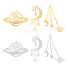 6Pcs 6 Styles 201 Stainless Steel Pendants STAS-UN0034-03-1