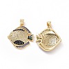 Brass Micro Pave Clear Cubic Zirconia Pendants ZIRC-F135-04G-03-1