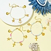 Starfish & Shell & Cross Alloy Charm Bracelet BJEW-FS00016-3