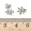 Flower Brass Micro Pave Clear Cubic Zirconia Stud Earrings LS-EJEW-F383-07P-3
