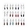 Gemstone Bullet & Dancer Dangle Earrings EJEW-I276-05P-1