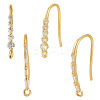 4Pcs 2 Styles Brass Micro Pave Clear Cubic Zirconia Earring Hooks KK-TA0003-30-1