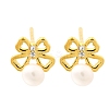 925 Sterling Silver Clear Cubic Zirconia Bowknot Stud Earring EJEW-L300-11G-4