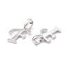 Rack Plating Eco-Friendly Brass Letter Pendants KK-K265-02P-F-2