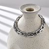 304 Stainless Steel Rectangle Link Chain Bracelets for Women Men BJEW-F488-30P-02-3