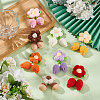 8Pcs 8 Colors Handmade Crochet Cotton Flower Ornaments AJEW-FG0004-12-5