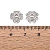 Brass Micro Pave Clear Cubic Zirconia Bead Caps KK-Q071-12P-02-3