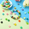 100Pcs 25 Styles Rondelle Food Grade Eco-Friendly Silicone Abacus Beads SIL-YW0001-36-6