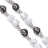 Acrylic & CCB Plastic Beaded Rosary Necklaces with Alloy Cross Pendant NJEW-JN05856-01-5