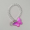 Acrylic Butterfly Hanging Beaded Keychain Wrist Bracelet Pendant Decoration HJEW-WH068-14C-1