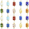 30Pcs Handmade Millefiori Glass Connector Charms PALLOY-YW00113-1