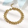 Punk Style 304 Stainless Steel Curn Chain Bracelets for Women BJEW-A044-01G-1