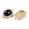 Brass Micro Pave Clear Cubic Zirconia Connector Charms KK-U043-50G-04-2