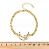 Brass Micro Pave Clear Cubic Zirconia Link Bracelets LS-BJEW-M050-03G-01-5