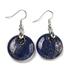 Rack Plating Brass Flat Round Dangle Earrings for Women EJEW-B064-01P-08-1