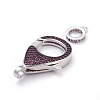 Brass Micro Pave Cubic Zirconia Lobster Claw Clasps ZIRC-K081-95P-03-2