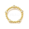 Rack Plating Brass Clear Cubic Zirconia Linking Rings KK-I716-26G-01-1