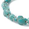 Synthetic Turquoise Tortoise Beaded Stretch Bracelets BJEW-TA00455-01-3