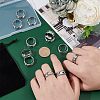 12Pcs Stainless Steel Grooved Finger Ring Settings STAS-UN0038-94B-2