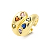 Brass Micro Pave Cubic Zirconia Adjustable Cuff Rings for Women RJEW-U053-01G-4