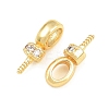 Brass Micro Pave Cubic Zirconia Screw Eye Peg Bails CU-CBA3901-02G-1
