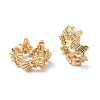 Brass Pave Clear Cubic Zirconia Butterfly European Large Hole Beads KK-A286-06G-1