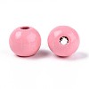 Spray Painted Round Natural Schima Wood Beads WOOD-A018-12mm-06-2