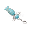 Fish Angel ABS Plastic Imitation Pearl & Synthetic Turquoise Pendant Decorations HJEW-JM03532-5