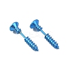 304 Stainless Steel Screw Shape Front Back Stud Earrings STAS-WH0061-23BU-1