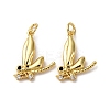 Brass Micro Pave Cubic Zirconia Pendants KK-P308-39G-1