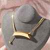 304 Stainless Steel Curved Tube Snake Chain Necklaces for Women NJEW-Z061-04G-02-1