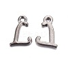 Gunmetal Plated Alloy Letter Pendants PALLOY-P097-03-L-1