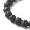 Natural Lava Rock & Non-magnetic Synthetic Hematite Round Beads Energy Power Stretch Bracelets Sett BJEW-JB07051-04-5