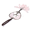 Wire Wrapped Chips Natural Rose Quartz Big Pendant Decorations HJEW-H057-01C-3