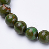 Dyed Natural Green Jade Beaded Stretch Bracelets BJEW-S128-01-2