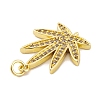 Rack Plating Brass Micro Pave Cubic Zirconia Pendants KK-K367-05G-02-2
