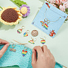 8Pcs 8 Style Pride Rainbow Alloy Enamel Pendant Stitch Markers HJEW-NB00030-3