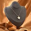 Clear Cubic Zirconia Locket Necklaces LS-NJEW-A036-01A-1