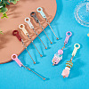 8Pcs 8 Colors Acrylic Straw Pendant Beadable Bar HJEW-TA0001-48-9