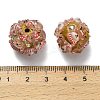 Christmas Theme Polymer Clay Rhinestone Beads with Resin RESI-Z045-01E-3