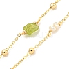 Natural Pearl & Natural Peridot Beaded Necklaces NJEW-M214-03G-2