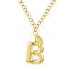 304 Stainless Steel Clear Cubic Zirconia Heart & Letter Pendant Curb Chain Necklaces for Women NJEW-FS00012-27B-1