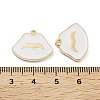Light Gold Plated Alloy Enamel Pendants ENAM-M219-04KCG-3