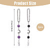 2Pcs Natural Black Onyx & Amethyst & Glass Car Rearview Mirror Pendant Decoration HJEW-CA00066-2